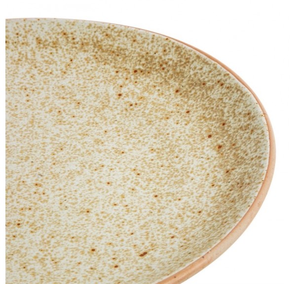 Assiettes coupes beige moucheté Olympia Canvas 27 cm