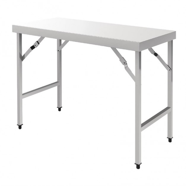 Table pliante en inox: hauteur de travail 850 mm