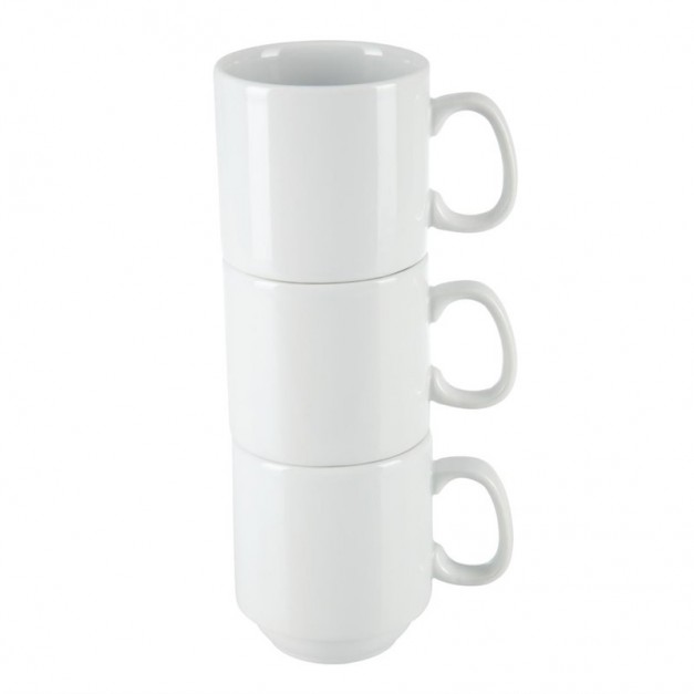 Tasses Empilables Blanches 284ml - Lot de 12 - Olympia