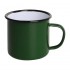Mugs en acier émaillé vert et noir Olympia 350ml