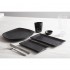 Assiettes plate noire en mélamine Fusion Olympia Kristallon 25 cm (x6)