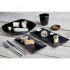 Assiettes plate noire en mélamine Fusion Olympia Kristallon 25 cm (x6)