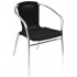 Lot de 12 fauteuils en rotin noir et aluminium empilable