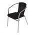 Lot de 12 fauteuils en rotin noir et aluminium empilable