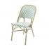 PARIS CHAISE DE BISTROT EN ROTIN - BAMBOU-BLANC/VERT PASTEL