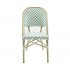 PARIS CHAISE DE BISTROT EN ROTIN - BAMBOU-BLANC/VERT PASTEL