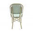 PARIS CHAISE DE BISTROT EN ROTIN - BAMBOU-BLANC/VERT PASTEL